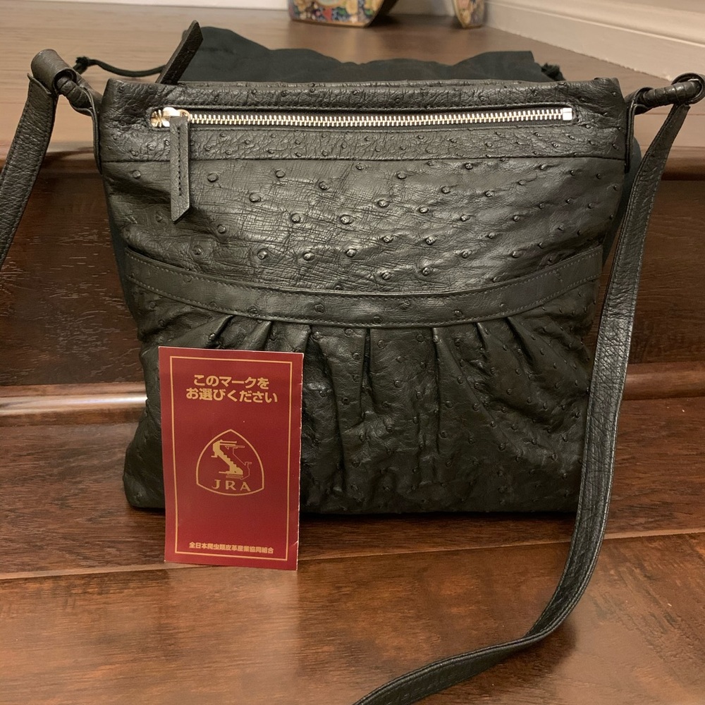 Celencee Ostrich Crossbody Bag